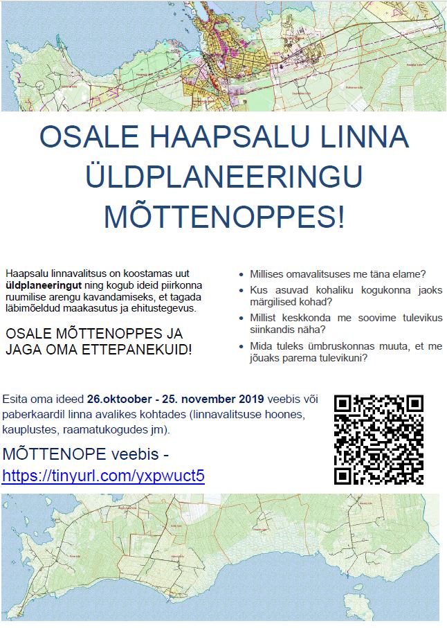 Osale Haapsalu linna üldplaneeringu mõttenoppes plakat